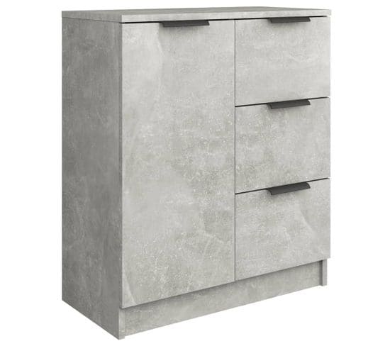 Buffet Gris Béton 60x30x70 Cm Bois Contreplaqué