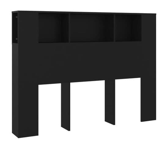 Armoire De Tête De Lit Noir 140x18,5x104,5 Cm