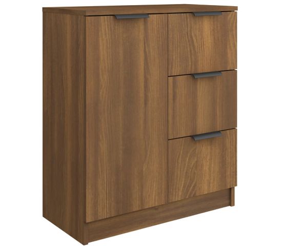 Buffet Chêne Marron 60x30x70 Cm Bois Contreplaqué