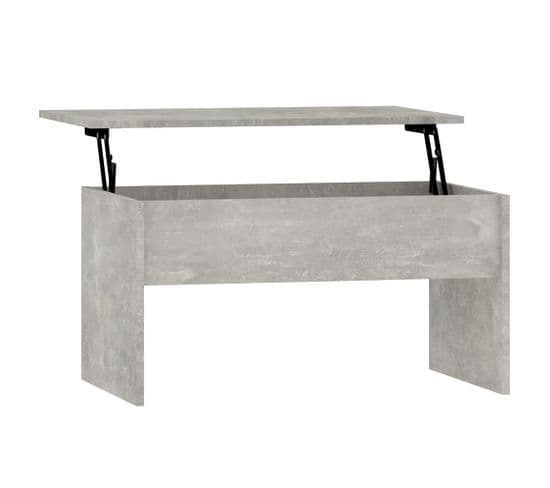 Table Basse Gris Béton 80x50,5x41,5 Cm Bois Contreplaqué