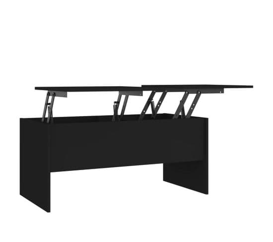 Table Basse Noir 102x50,5x46,5 Cm Bois Contreplaqué