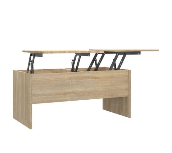 Table Basse Chêne Sonoma 102x50,5x46,5 Cm Bois Contreplaqué