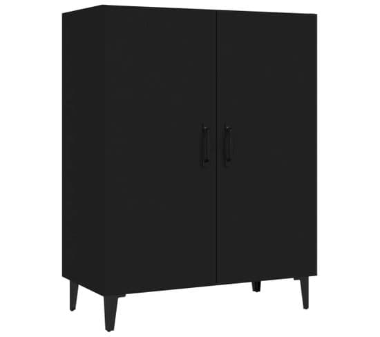 Buffet Noir 70x34x90 Cm Bois Contreplaqué