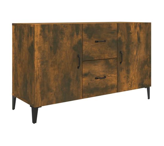 Buffet Chêne Fumé 100x36x60 Cm Bois Contreplaqué