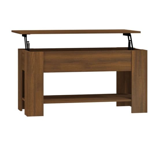 Table Basse Chêne Marron 101x49x52 Cm Bois Contreplaqué