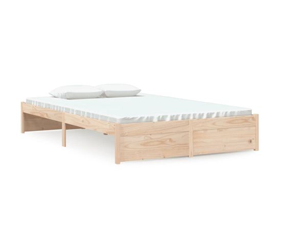 Cadre De Lit Bois Massif 120x190 Cm Petit Double