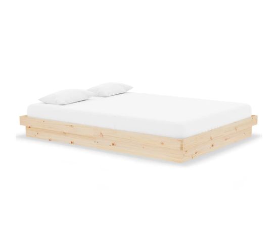 Cadre De Lit Bois Massif 135x190 Cm Double