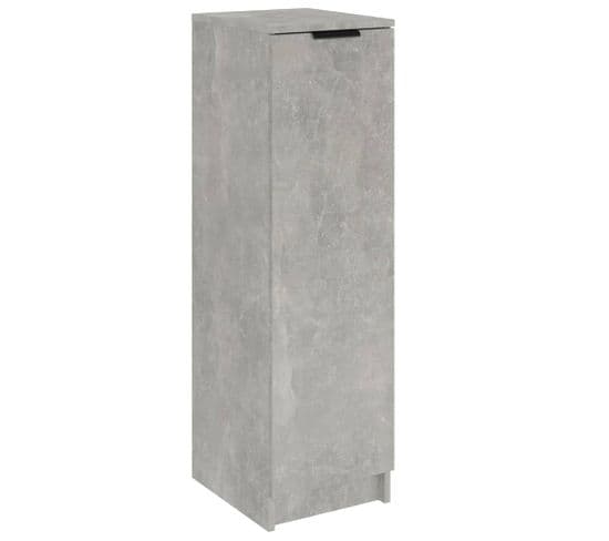 Armoire à Chaussures Gris Béton 30x35x100 Cm Bois Contreplaqué