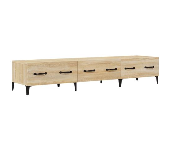 Meuble TV Chêne Sonoma 150x34,5x30 Cm Bois Contreplaqué