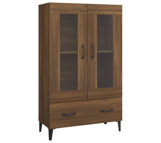 Buffet Chêne Marron 70x31x115 Cm Bois Contreplaqué