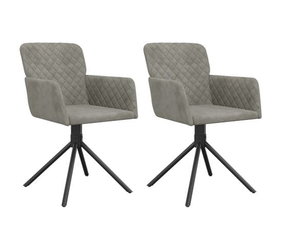 Chaises Pivotantes À Manger Lot De 2 Gris Clair Velours