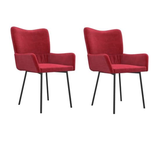 Chaises À Manger Lot De 2 Rouge Bordeaux Velours