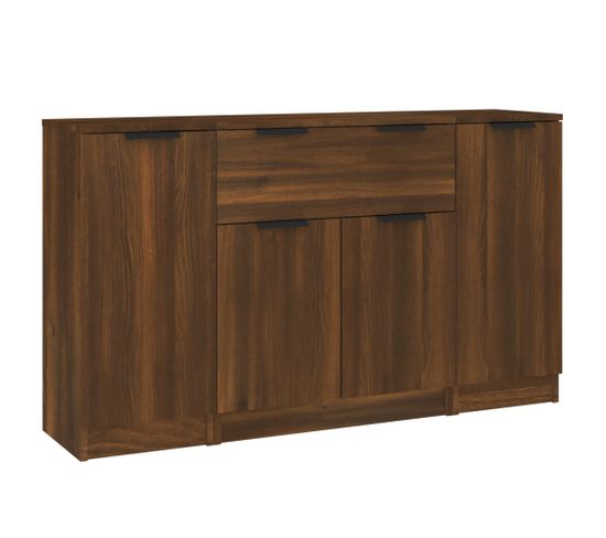 Buffets 3 Pièces Chêne Marron Bois D'ingénierie