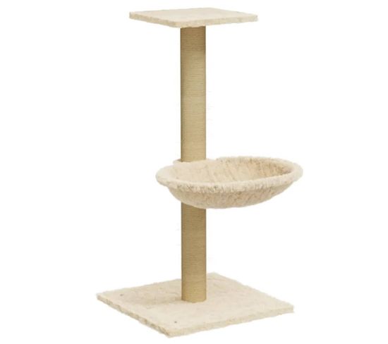 Arbre à Chat Avec Griffoir En Sisal Crème 74 Cm