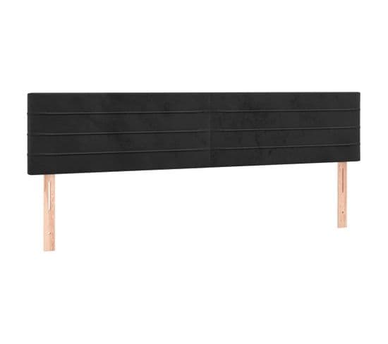 Têtes De Lit 2 Pcs Noir 100x5x78/88 Cm Velours