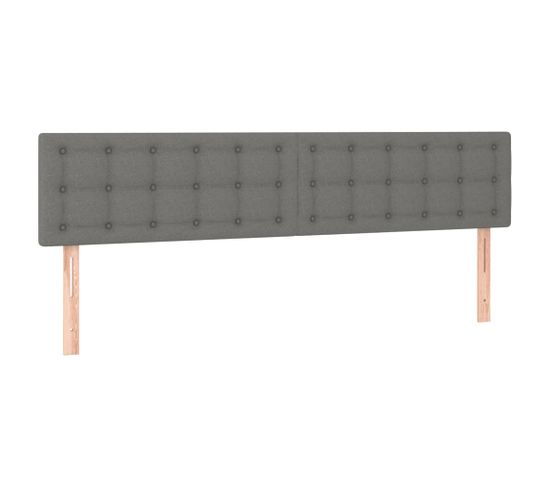 Têtes De Lit 2 Pcs Gris Foncé 100x5x78/88 Cm Tissu