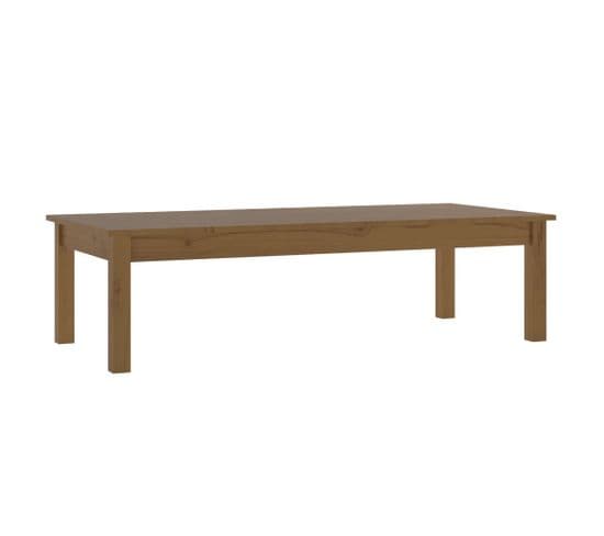 Table Basse Marron Miel 110x50x30 Cm Bois Massif De Pin