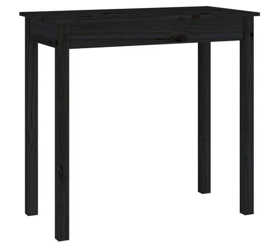 Table Console Noir 80x40x75 Cm Bois Massif De Pin