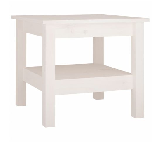 Table Basse Blanc 45x45x40 Cm Bois Massif De Pin