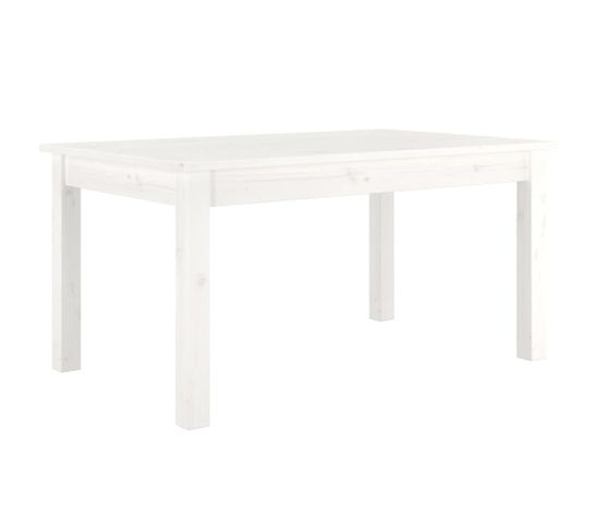 Table Basse Blanc 80x50x40 Cm Bois Massif De Pin