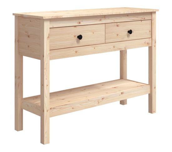 Table Console 100x35x75 Cm Bois Massif De Pin