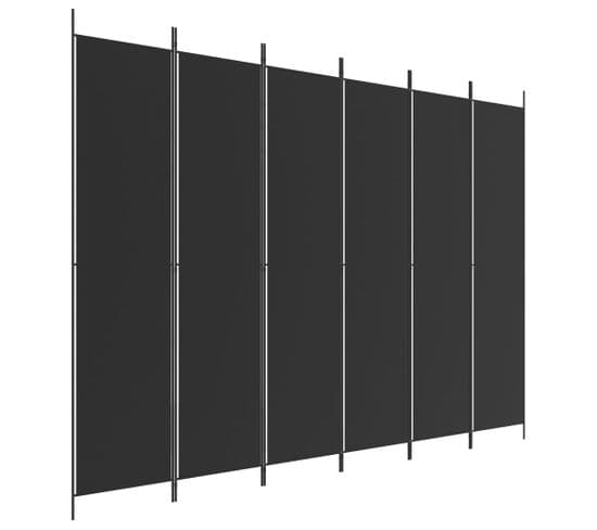 Paravent 6 Panneaux Noir 300x220 Cm Tissu
