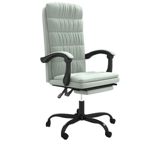 Fauteuil Inclinable De Bureau Gris Clair Velours