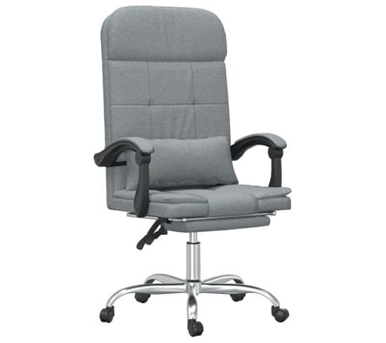 Fauteuil De Massage Inclinable De Bureau Gris Clair Tissu