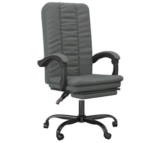 Fauteuil Inclinable De Bureau Gris Foncé Tissu