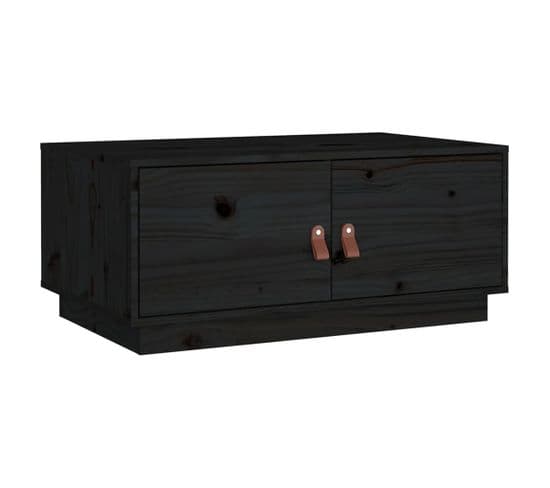 Table Basse Noir 80x50x35 Cm Bois Massif De Pin