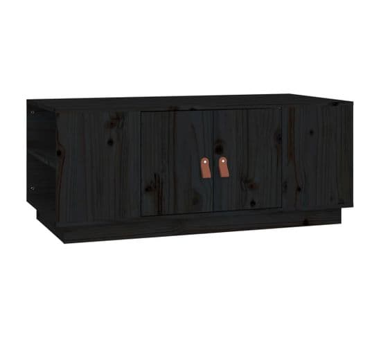 Table Basse Noir 100x50x41 Cm Bois Massif De Pin