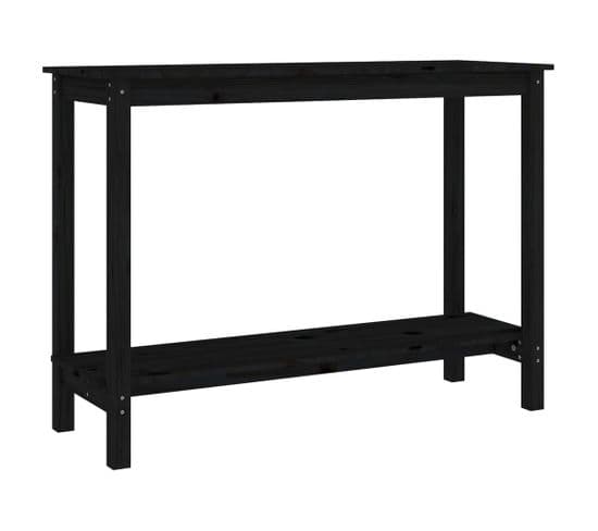 Table Console Noir 110x40x80 Cm Bois Massif De Pin