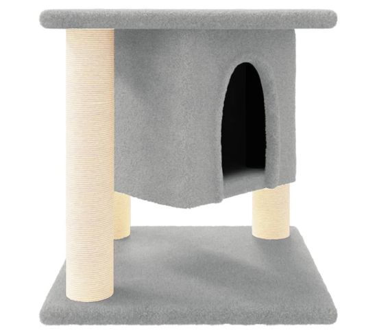 Arbre à Chat Avec Griffoirs En Sisal Gris Clair 37 Cm