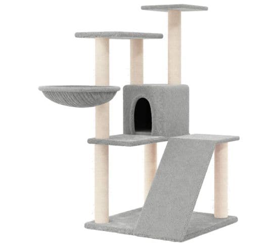 Arbre à Chat Avec Griffoirs En Sisal Gris Clair 94 Cm