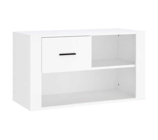 Armoire à Chaussures Blanc 80x35x45 Cm Bois Contreplaqué