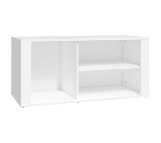 Armoire à Chaussures Blanc 100x35x45 Cm Bois Contreplaqué