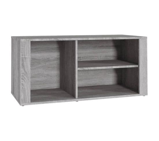 Armoire à Chaussures Sonoma Gris 100x35x45 Cm Bois Contreplaqué