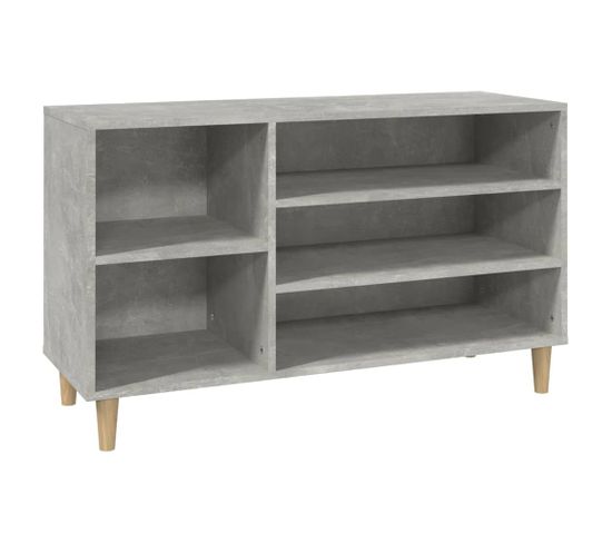 Armoire à Chaussures Gris Béton 102x36x60 Cm Bois Contreplaqué