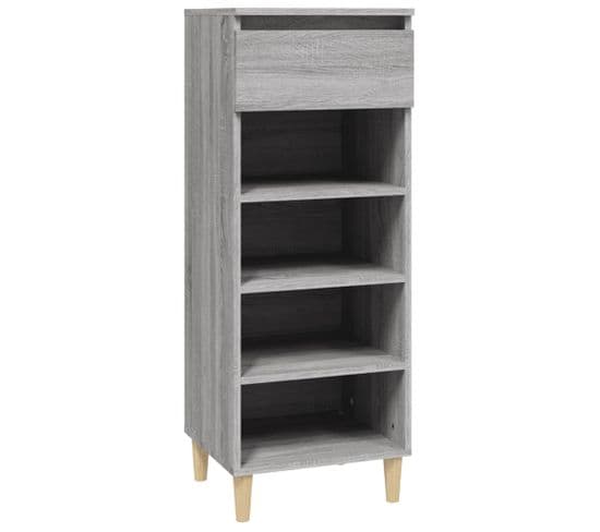 Armoire à Chaussures Sonoma Gris 40x36x105 Cm Bois Contreplaqué