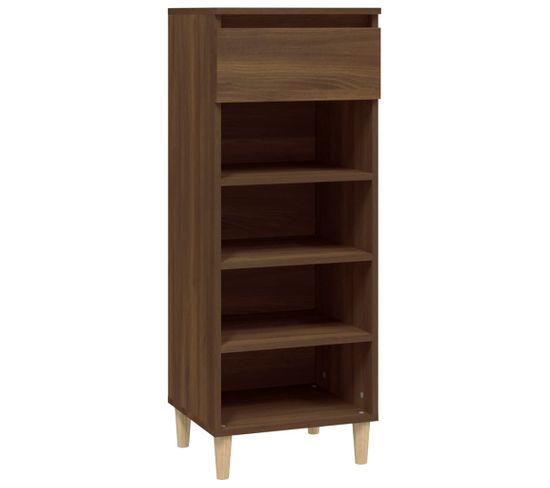 Armoire à Chaussures Chêne Marron 40x36x105cm Bois Contreplaqué