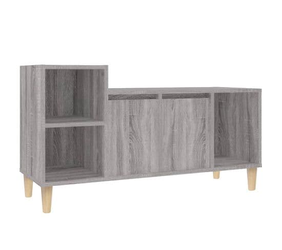 Meuble TV Sonoma Gris 100x35x55 Cm Bois Contreplaqué