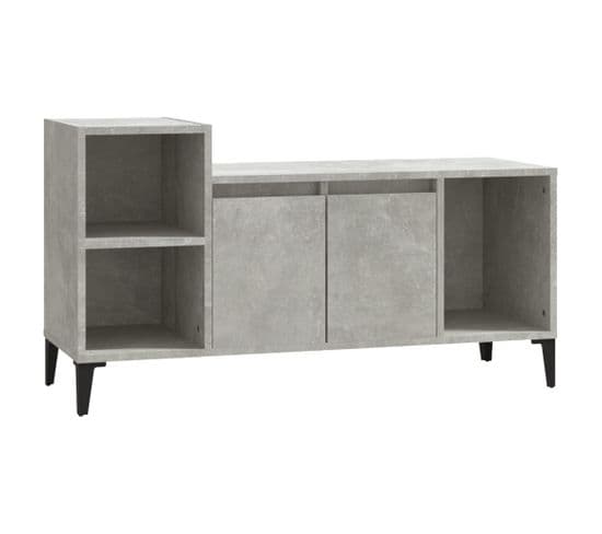 Meuble TV Gris Béton 100x35x55 Cm Bois D'ingénierie