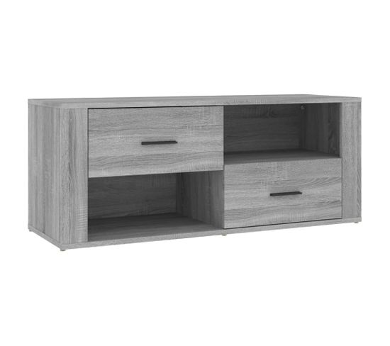 Meuble TV Sonoma Gris 100x35x40 Cm Bois Contreplaqué