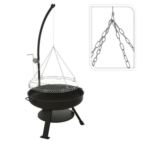 Bol à Feu Avec Grille De Barbecue Vaggan 60 Cm