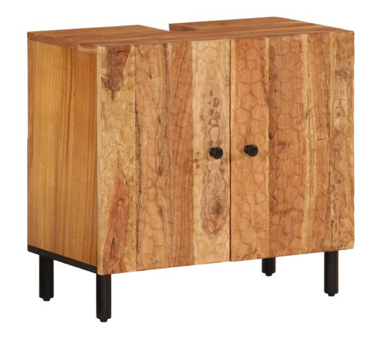 Armoire Lavabo De Salle De Bain 62x33x58cm Bois Massif D'acacia