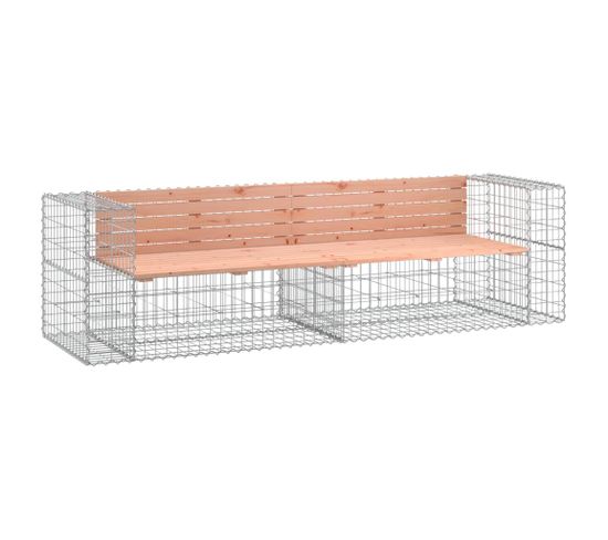 Banc De Jardin Design Gabion 244x71x65,5 Cm Bois Massif Douglas