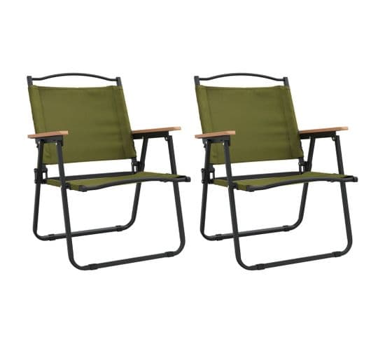 Chaises De Camping Lot De 2 Vert 54x55x78 Cm Tissu Oxford