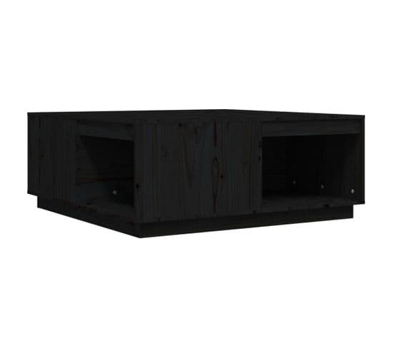 Table Basse Noir 100x101x40,5 Cm Bois Massif De Pin