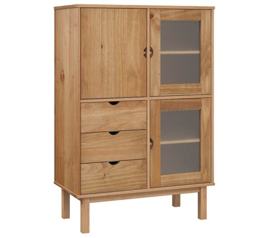 Buffet Haut Otta 85x43x125 Cm Bois Massif De Pin