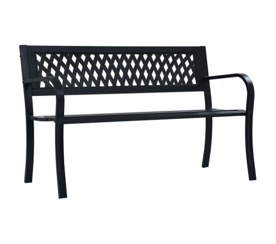 Banc De Jardin Noir 120 Cm Acier